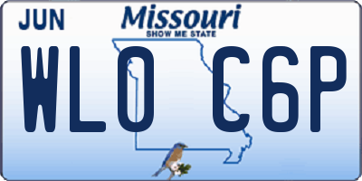 MO license plate WL0C6P