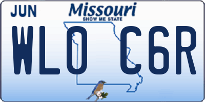 MO license plate WL0C6R