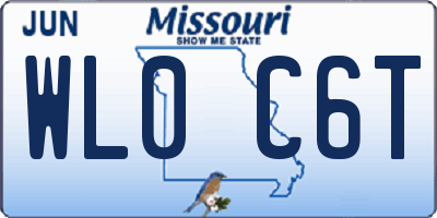 MO license plate WL0C6T