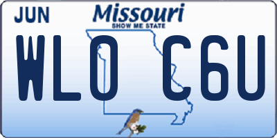 MO license plate WL0C6U