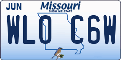 MO license plate WL0C6W