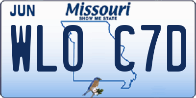 MO license plate WL0C7D