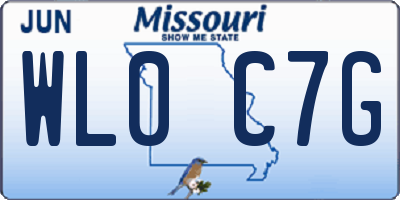 MO license plate WL0C7G
