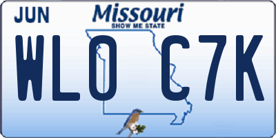 MO license plate WL0C7K