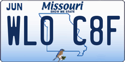 MO license plate WL0C8F
