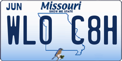 MO license plate WL0C8H