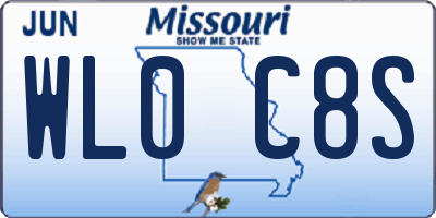 MO license plate WL0C8S