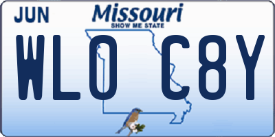 MO license plate WL0C8Y