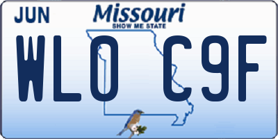 MO license plate WL0C9F