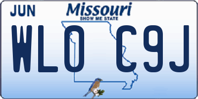 MO license plate WL0C9J