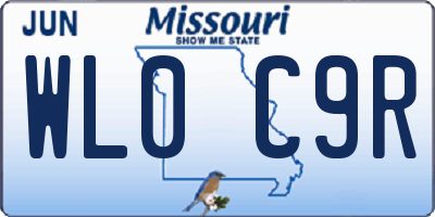 MO license plate WL0C9R