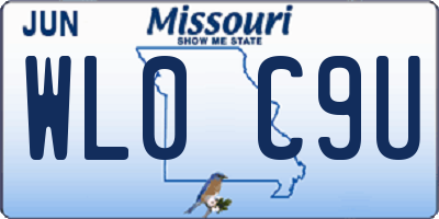 MO license plate WL0C9U