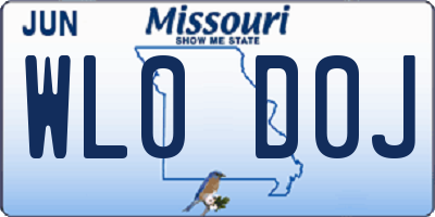 MO license plate WL0D0J