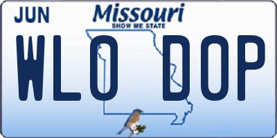 MO license plate WL0D0P