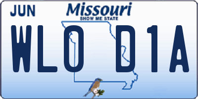 MO license plate WL0D1A