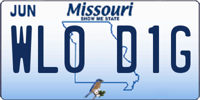 MO license plate WL0D1G