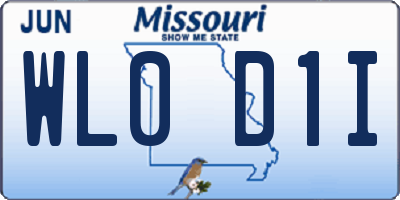 MO license plate WL0D1I