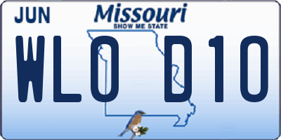 MO license plate WL0D1O