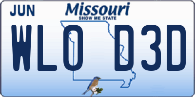 MO license plate WL0D3D