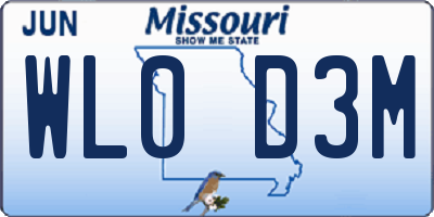 MO license plate WL0D3M