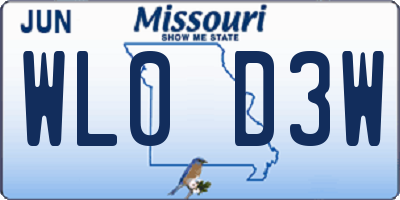MO license plate WL0D3W