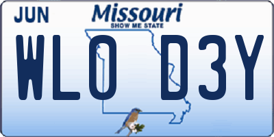 MO license plate WL0D3Y