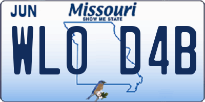 MO license plate WL0D4B