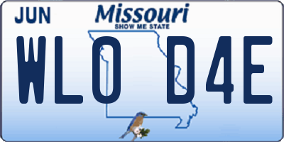 MO license plate WL0D4E