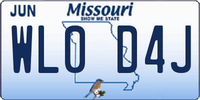 MO license plate WL0D4J