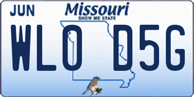 MO license plate WL0D5G