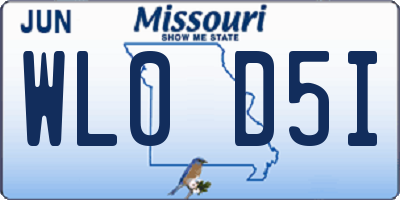 MO license plate WL0D5I