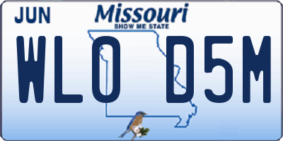 MO license plate WL0D5M