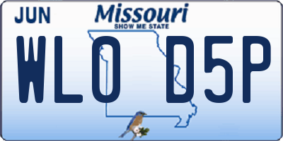 MO license plate WL0D5P