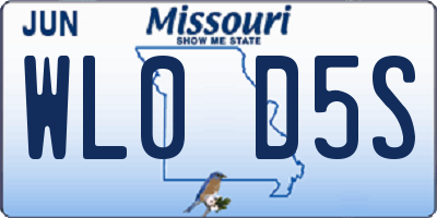 MO license plate WL0D5S