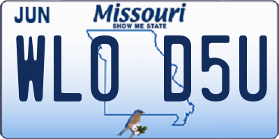 MO license plate WL0D5U