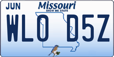 MO license plate WL0D5Z