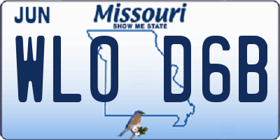 MO license plate WL0D6B