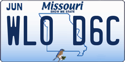 MO license plate WL0D6C