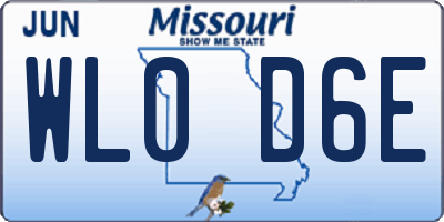 MO license plate WL0D6E