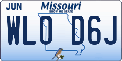 MO license plate WL0D6J