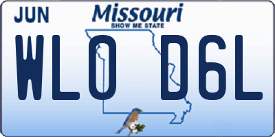 MO license plate WL0D6L