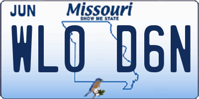 MO license plate WL0D6N