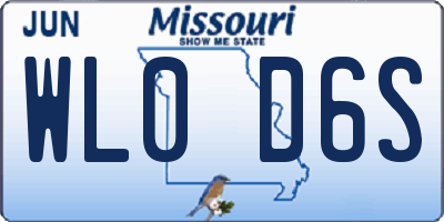 MO license plate WL0D6S