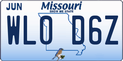 MO license plate WL0D6Z