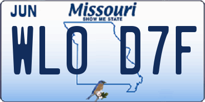 MO license plate WL0D7F