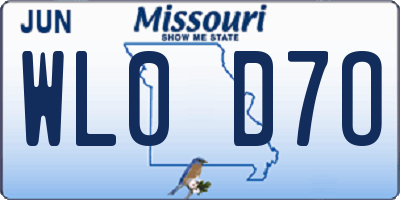 MO license plate WL0D7O