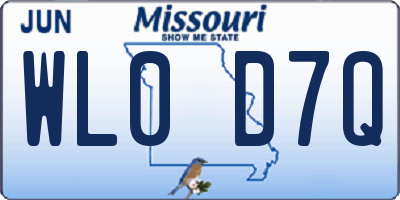 MO license plate WL0D7Q