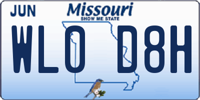MO license plate WL0D8H