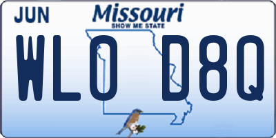 MO license plate WL0D8Q