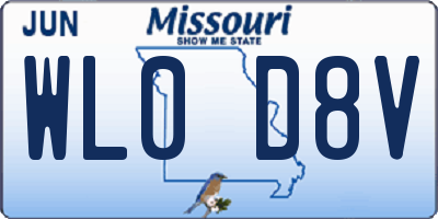 MO license plate WL0D8V